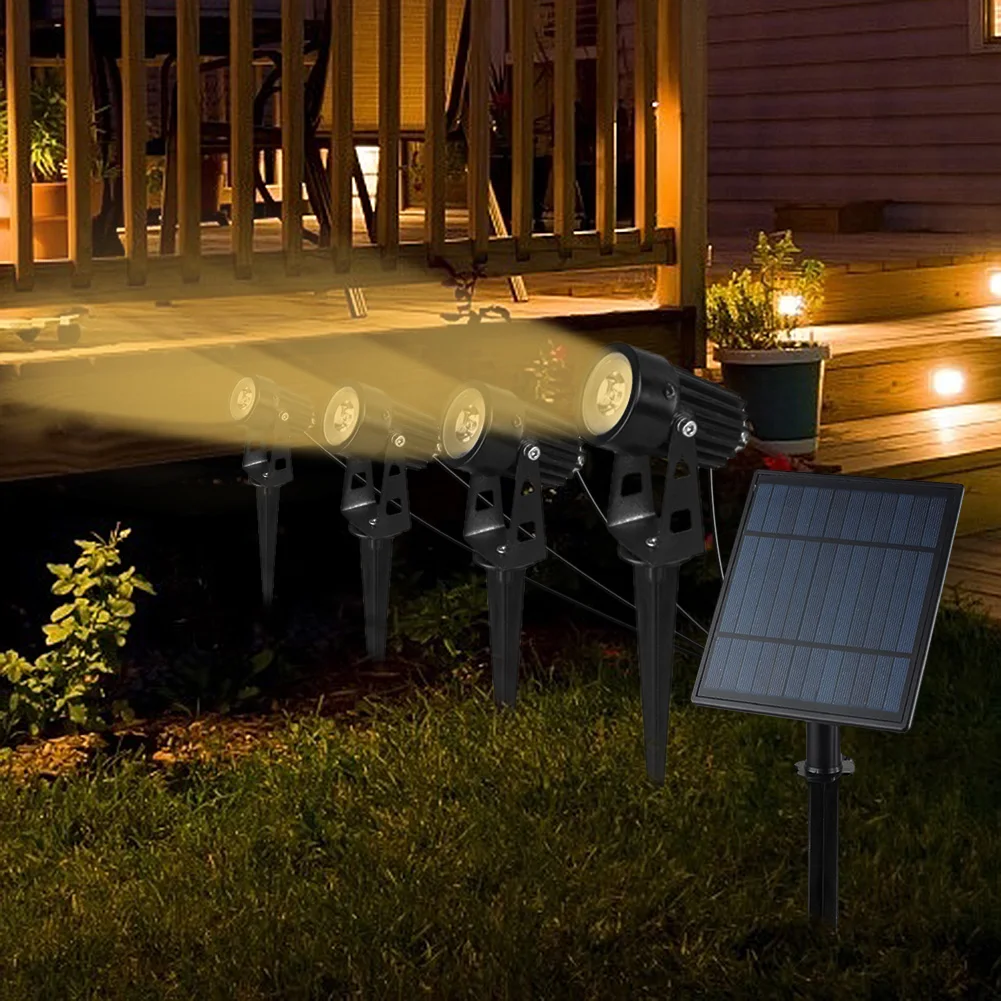 Точечные светильники на солнечной батарее уличные садовые светодиодные лампы