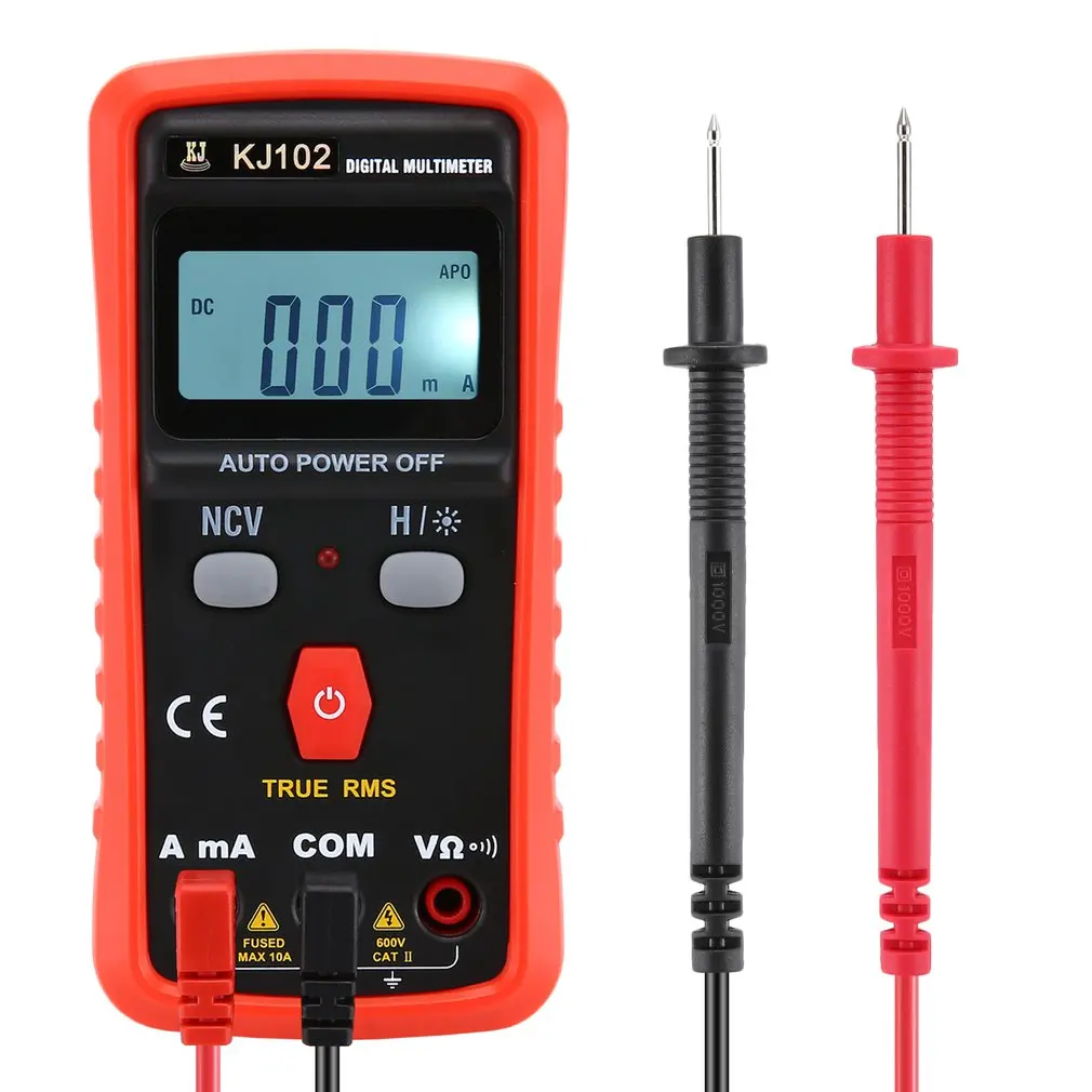 KJ102 1999 отсчетов Цифровой мультиметр автоматический диапазон True RMS AC/DC Вольт Ампер