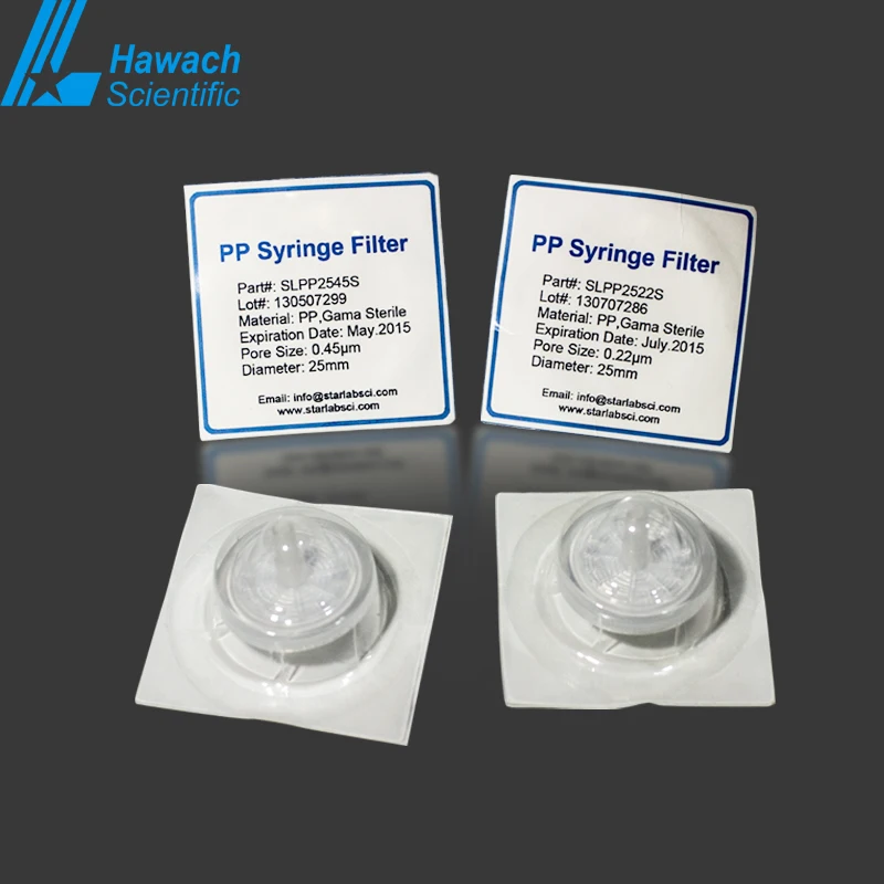 

Lab 0.22um Pore size polypropylene PP syringe filter 50 mm