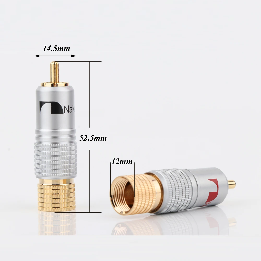 Новинка позолоченная пара 24K Nakamichi RCA штекер аудиокабель разъем для динамика