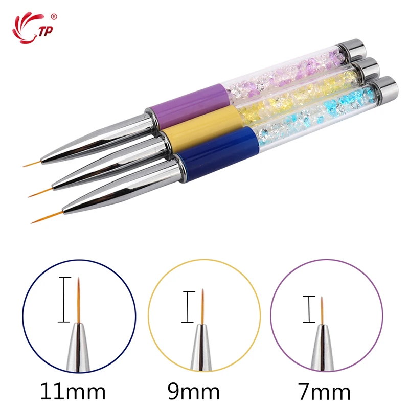 TP 7/9/11 мм искусство ногтей искусственная Ручка Кисть акриловый 3D УФ гель бруски