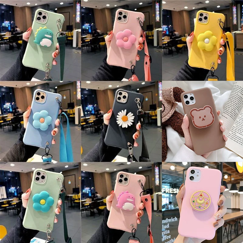 Милые животные цветок Чехлы из ТПУ для iphone 11 11Pro макс 7 8 Plus X XS Max XR 6 6S 5 5S SE 2020 стенд