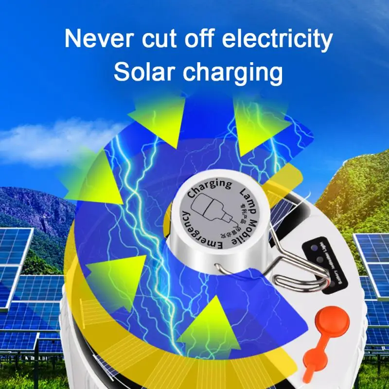 Светодиодная лампа на солнечной батарее переносной светильник для экстренного