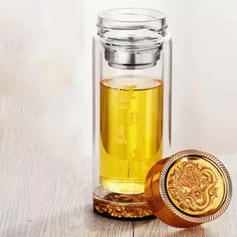 Двойная прозрачная стеклянная Мужская изоляция для чая девушек студенток дома