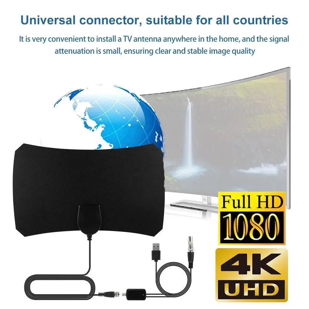 

1800Miles Antenna Amplifier Range HD 4K TV Antenna Receiver TV Digital Stick Digital HDTV Signal Amplifier 1080P Indoor E4Q9