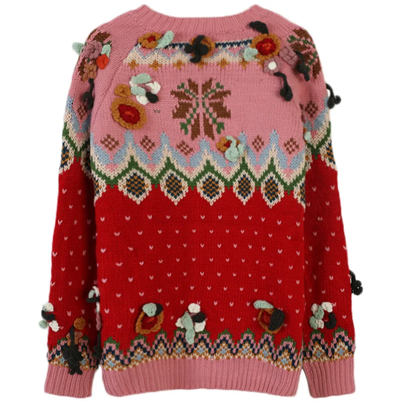 Осень 2019 новый свитер женский модный простой ручной работы трехмерный цветок