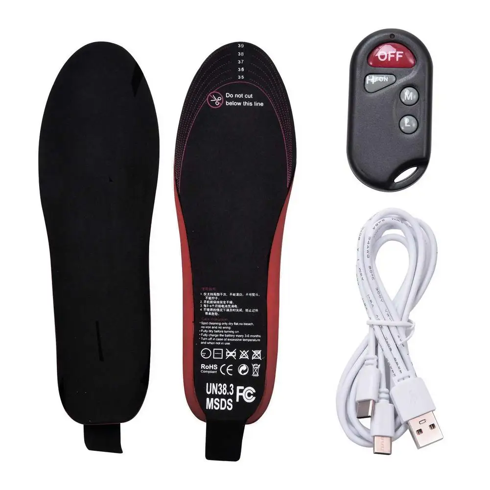 

Winter USB Rechargeable Heated Insole 2100Mah 3.7V With Remote Control Foot Warmer Can Be Cut For Hunting Fishing Hiking Camping