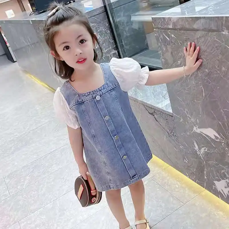 

Children's Wear Girl's Denim Dress Summer Wear 2021 New Children's Dress 2-9 Yrs Baby Girls' Clothes Princess Cute Kids Dress