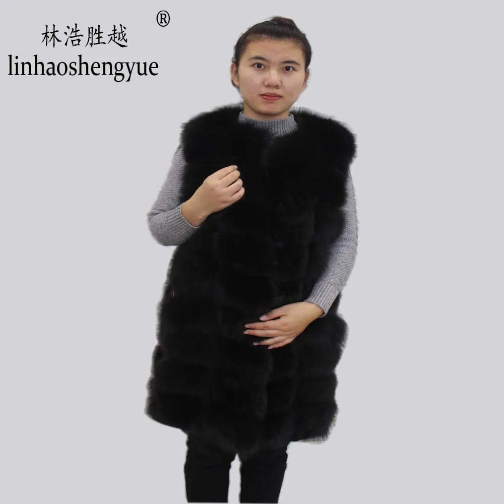

Женский Длинный жилет Linhaoshengyue, черный, красный, 88 см