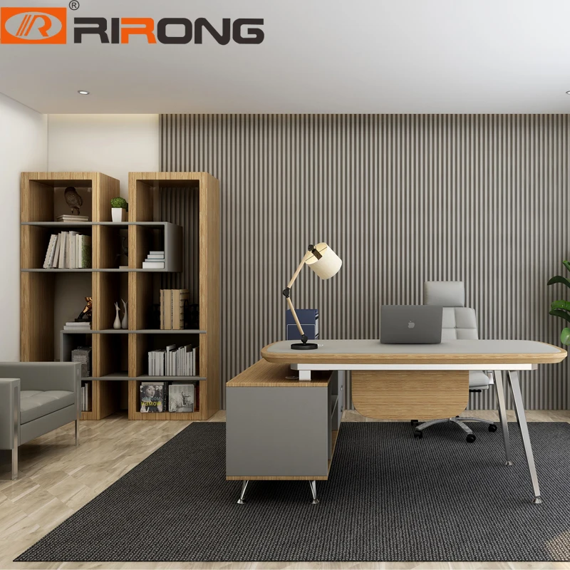 Modern Elegant Furniture Design Home Study Table Wood Leather Small Grey Little Work Laptop Desk Writing Set |