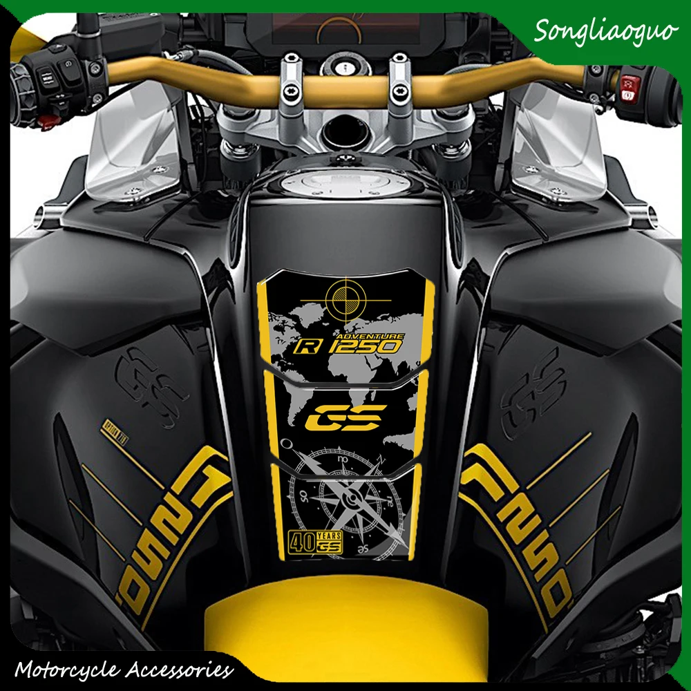 Новая 3D резиновая наклейка на бак мотоцикла протектор 40 лет GS тройной черный для