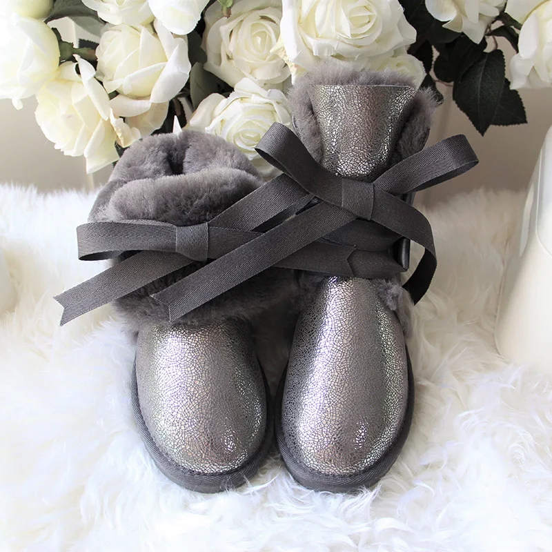 Новинка Модные зимние ботинки из натуральной овечьей кожи наивысшего качества