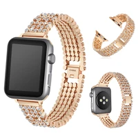 diamond rhinestone bling strap for apple watch band 38 42mm stainless steel metal bracelet for iwatch 5 6 se 40 44mm myl bd14