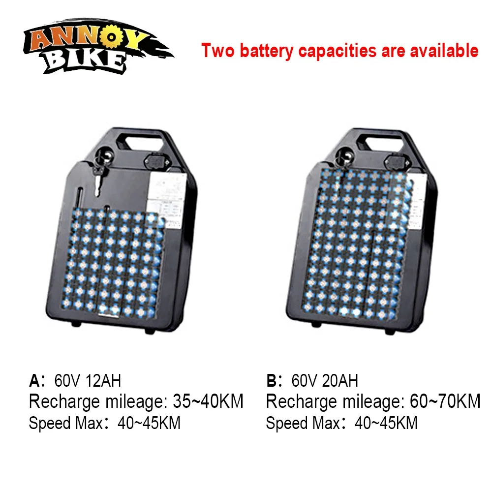 60V12AH20AH 1000 Вт литиевая батарея с аккумуляторной коробкой Съемная большая емкость для широкой шины электрический велосипед батареи автомобиля