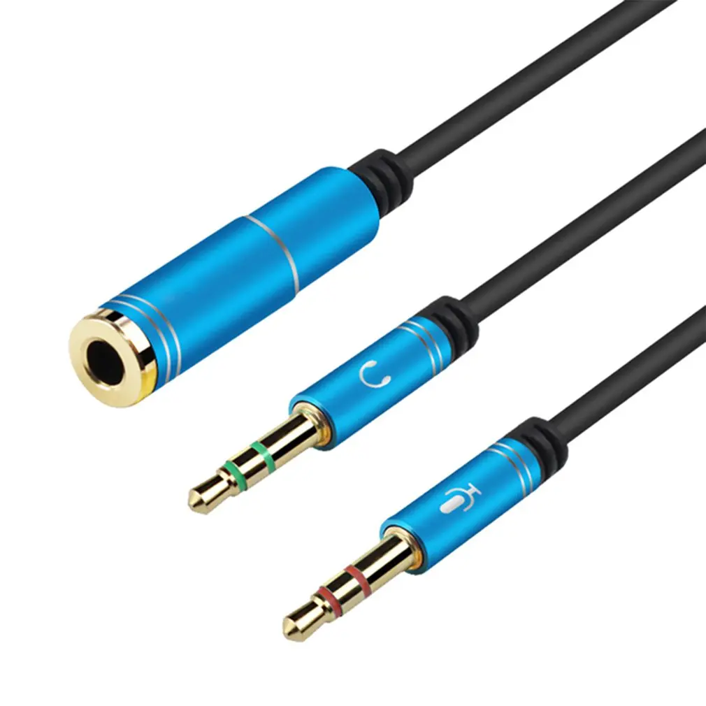 

Two Hole Computer Headset Audio Two In One Converter Earphone Conversion Cable Smooth Touch Simple Body