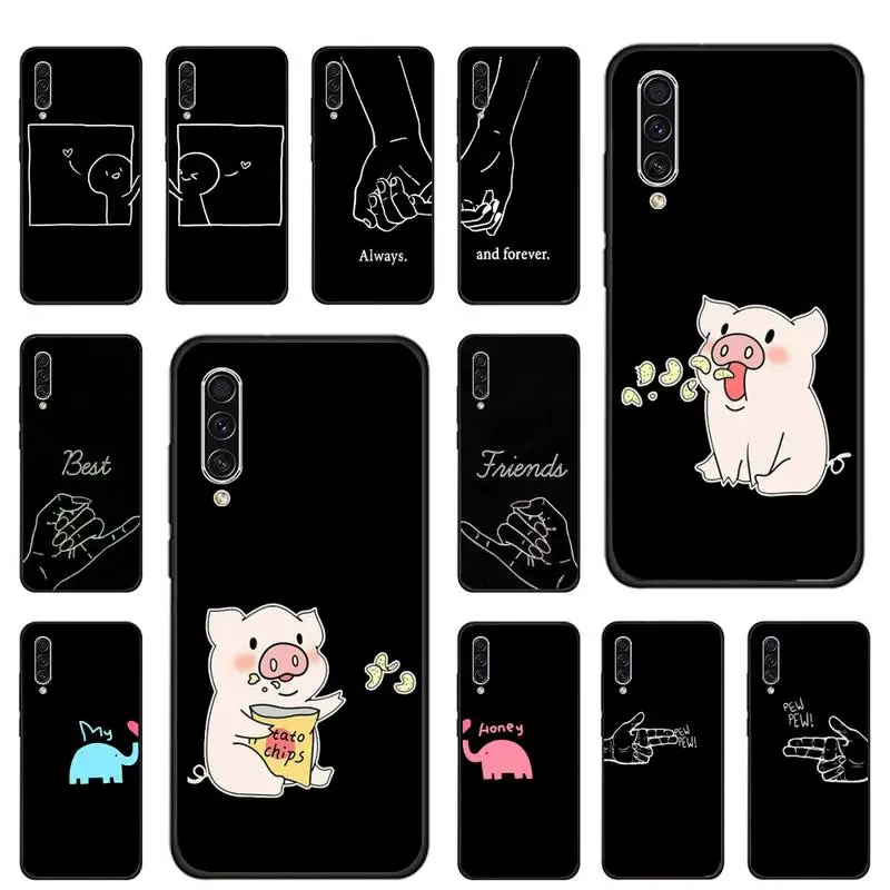 

Always Forever Best Friends Cartoon BFF Phone Case For Samsung galaxy S note 7 8 9 10 20 fe edge A 6 10 20 30 50 51 70 lite plus