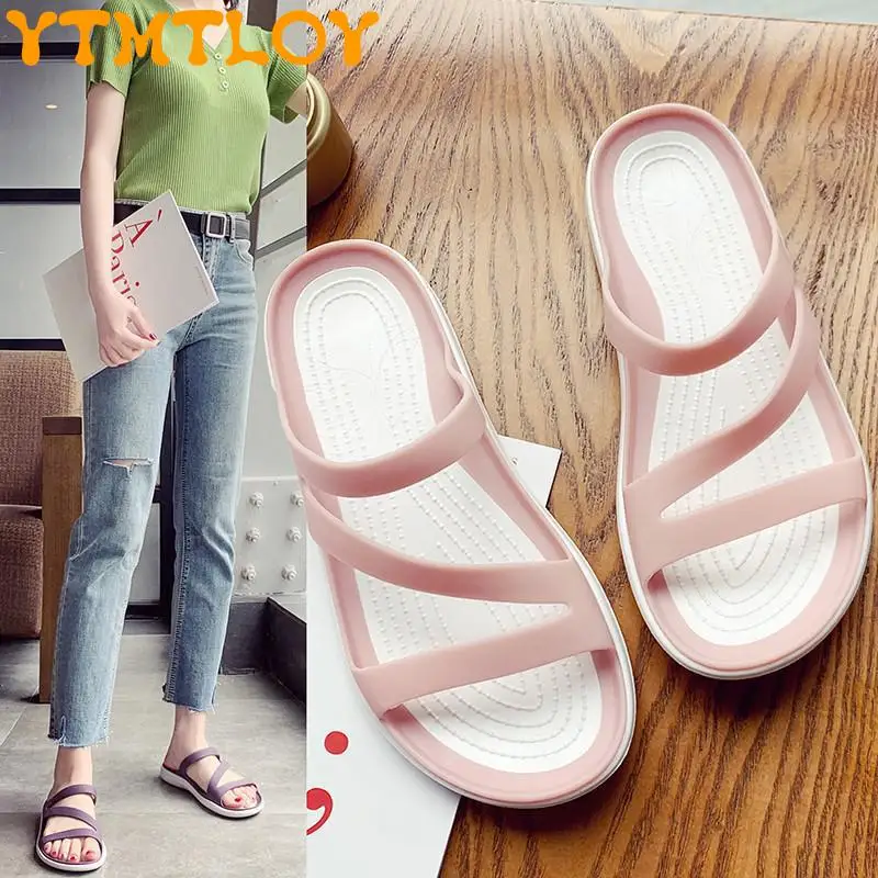 

Wet-wearable Beach Sandals And Slippers Women 2021 New All-match Soft-soled Pregnant Women Shoes Non-slip Jelly Casual Slippers