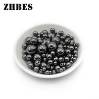 zhbes 34681012mm natural stone round black hematite bead spacer loose beads for jewelry bracelet making diy accessories