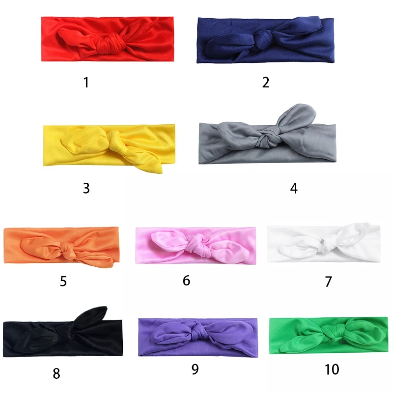 

Baby Girls Cotton Elastic Headband Boutique knotted Hair Band For Toddler Infant gai