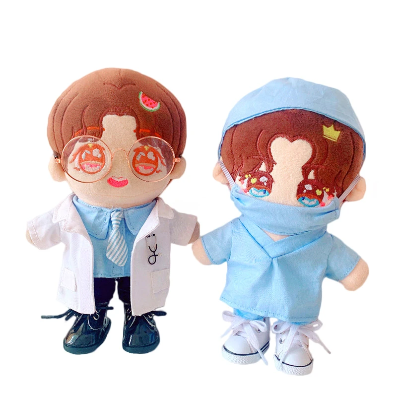 

20cm Doll Clothes Nurse Doctor's Surgical Suit White Coat Outfit Korea Kpop EXO idol Doll Accessories Our Generation DIY Gift