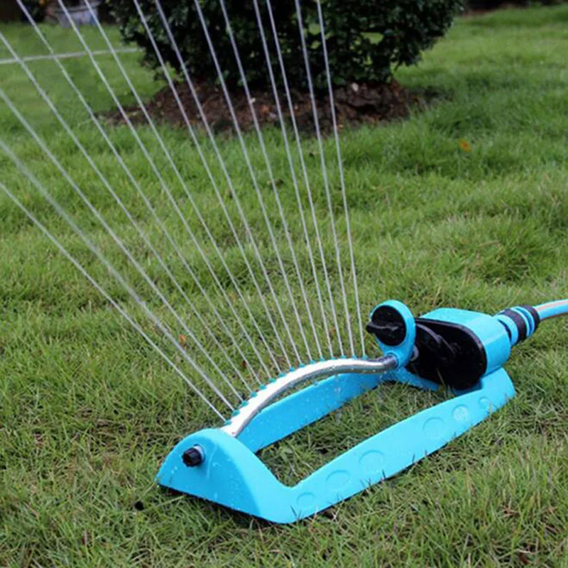 

New 15 Hole Swing Plastic Aluminum Tube Garden Lawn Sprinkler 2 Sided Coverage 2022 Automatic Swing Nozzle Pulverizador Agua