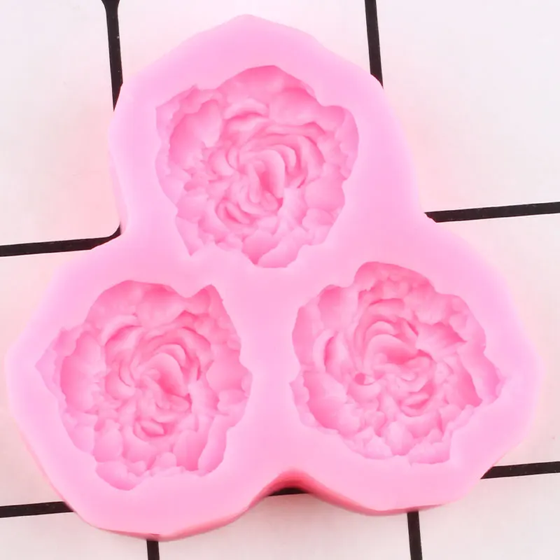 

Peony Flower Silicone Molds Wedding Cupcake Topper Fondant Cake Decorating Tools Soap Resin Clay Candy Chocolate Gumpaste Moulds