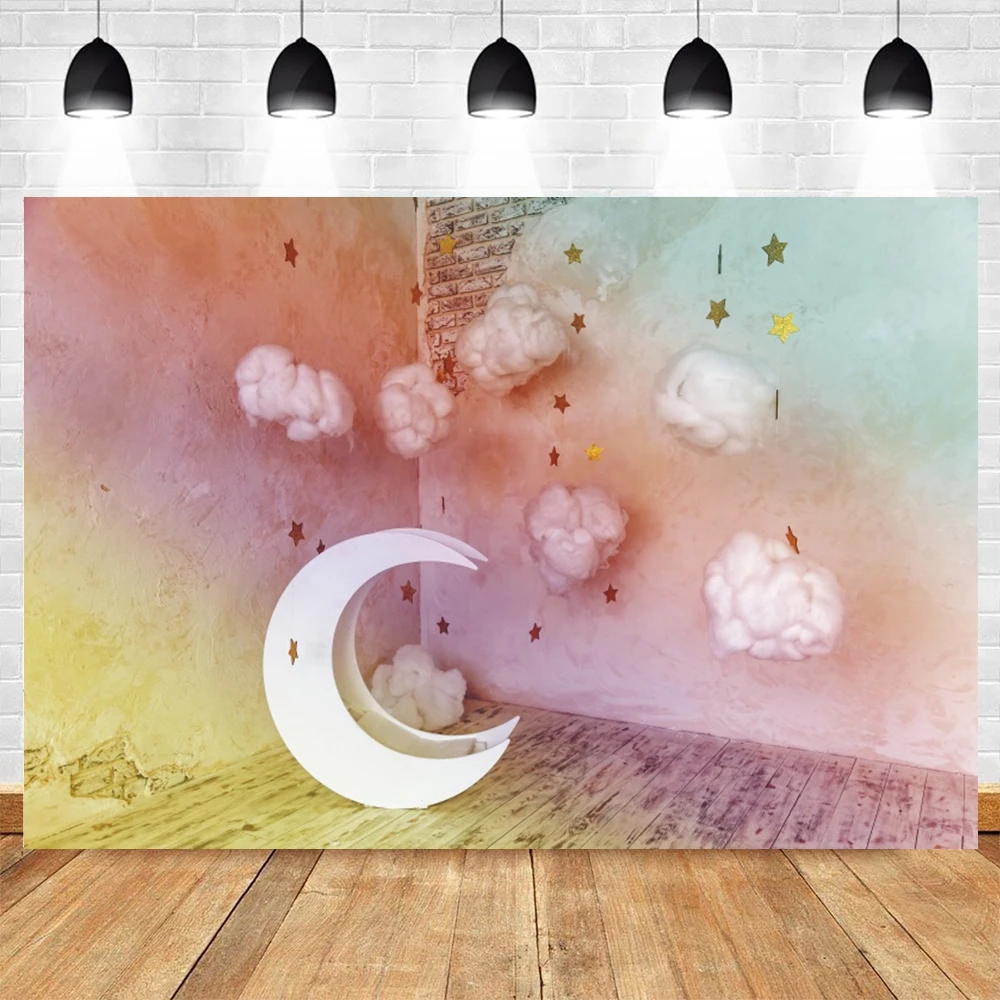 

Yeele Baby Shower Backdrop Newborn Moon Cloud Star Party Decor Photozone Photo Banner Photographic Background Photo Studio Props