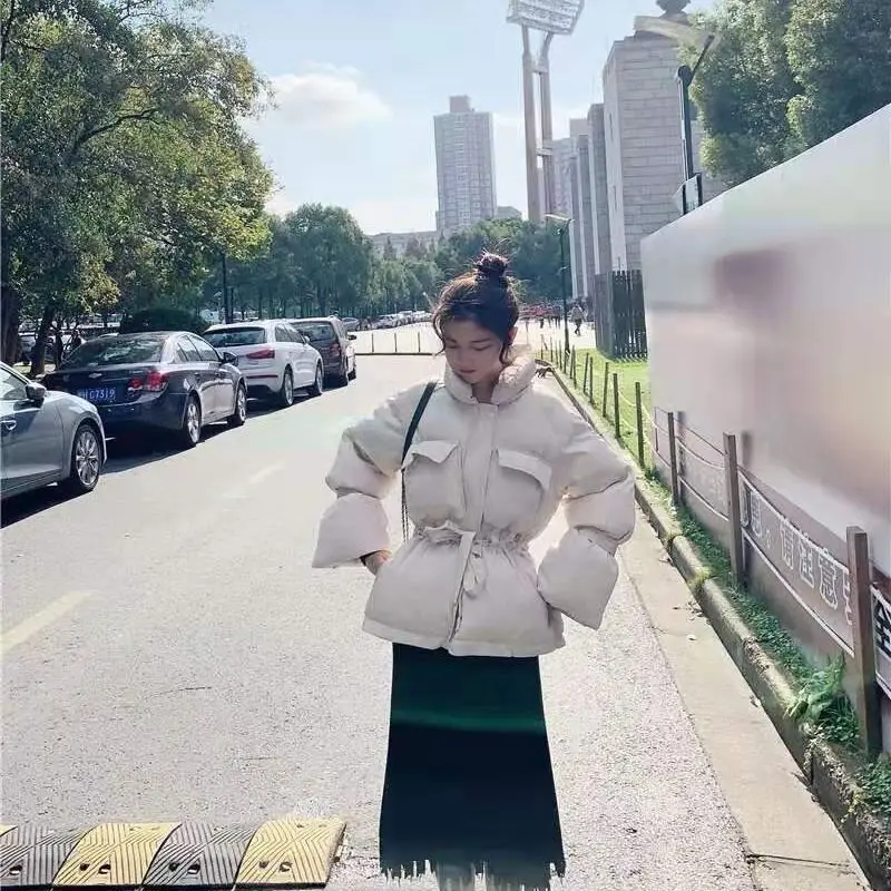 Зимняя женская короткая хлопковая куртка маленькая новая одежда Корейская