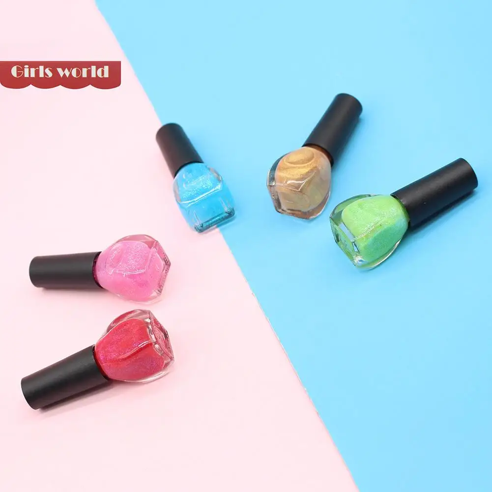 Детский лак для ногтей на водной основе Очищаемый Набор лаков косметика макияж