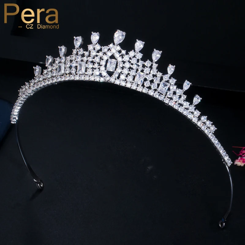 Пера благородный Свадебное CZ проложенный кристаллами роскошная женская большой