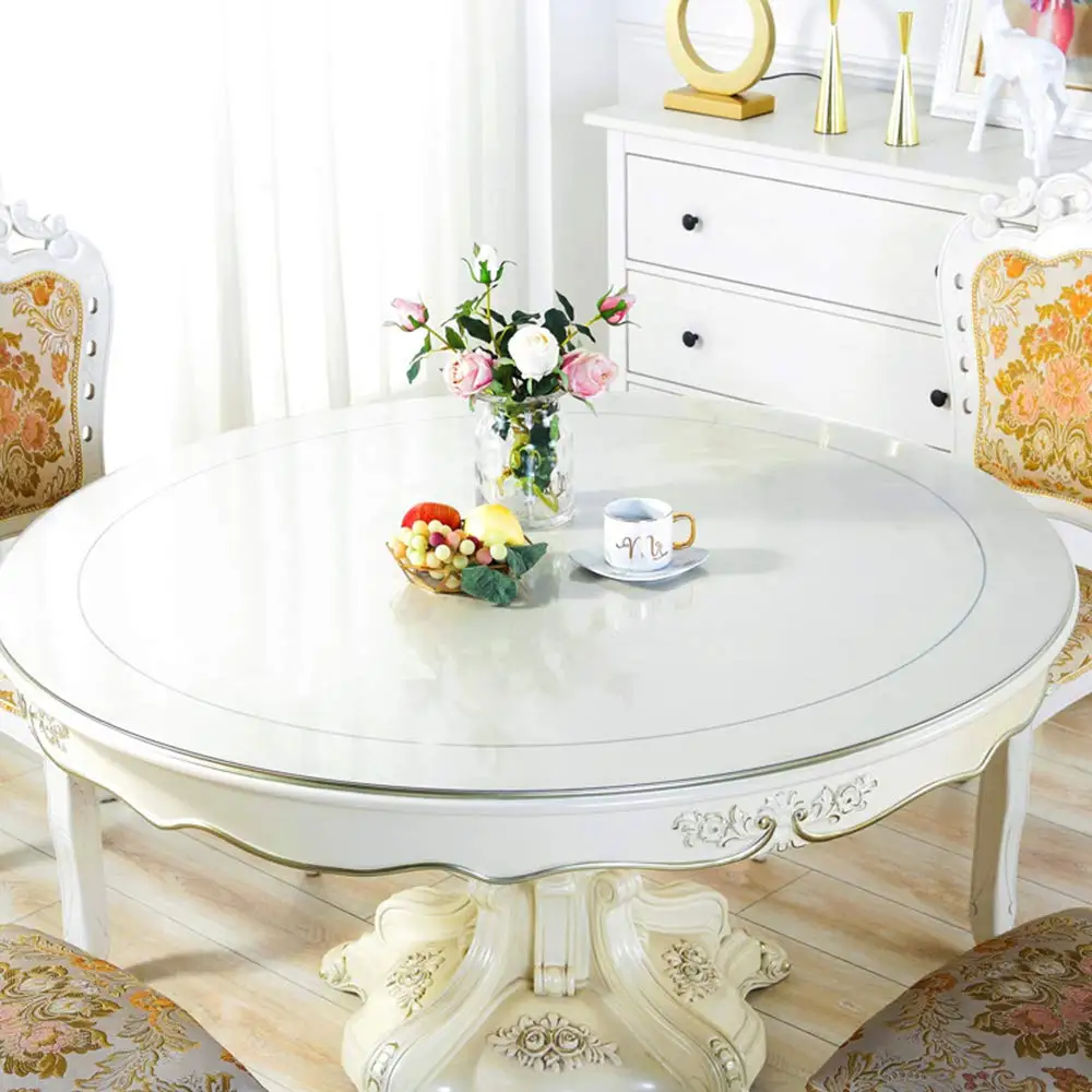 Высококачественная круглая скатерть из мягкого стекла и ПВХ без запаха