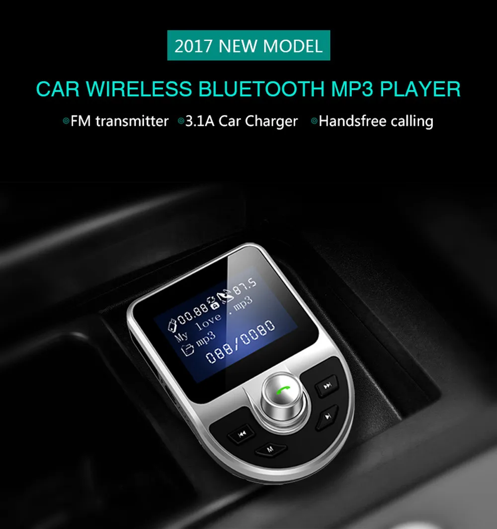 Bluetooth автомобильный комплект громкой связи беспроводной fm передатчик Быстрая
