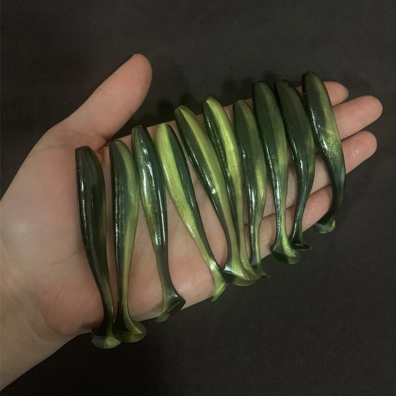 

55mm 70mm 90mm T Tail Fishing Lures Soft Lure Artificial Bait Tackle Jerkbaits Pike Bass Double Color Baits