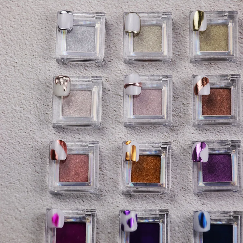 Пудра для маникюра в японском стиле маленькая квадратная зеркальная улучшенная