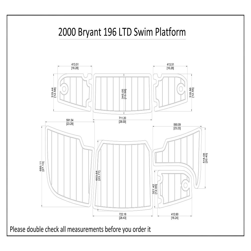 

2000 Bryant 196 LTD Swim Platform Boat EVA Faux Foam Teak Deck Floor Pad