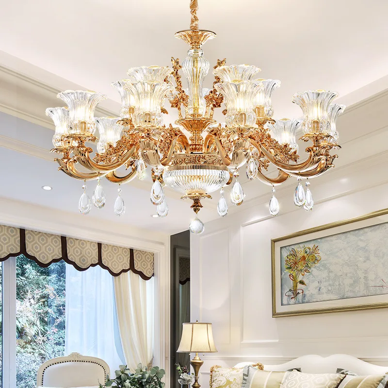 

Люстра в Европейском стиле, роскошная хрустальная люстра для виллы, гостиной, 2020