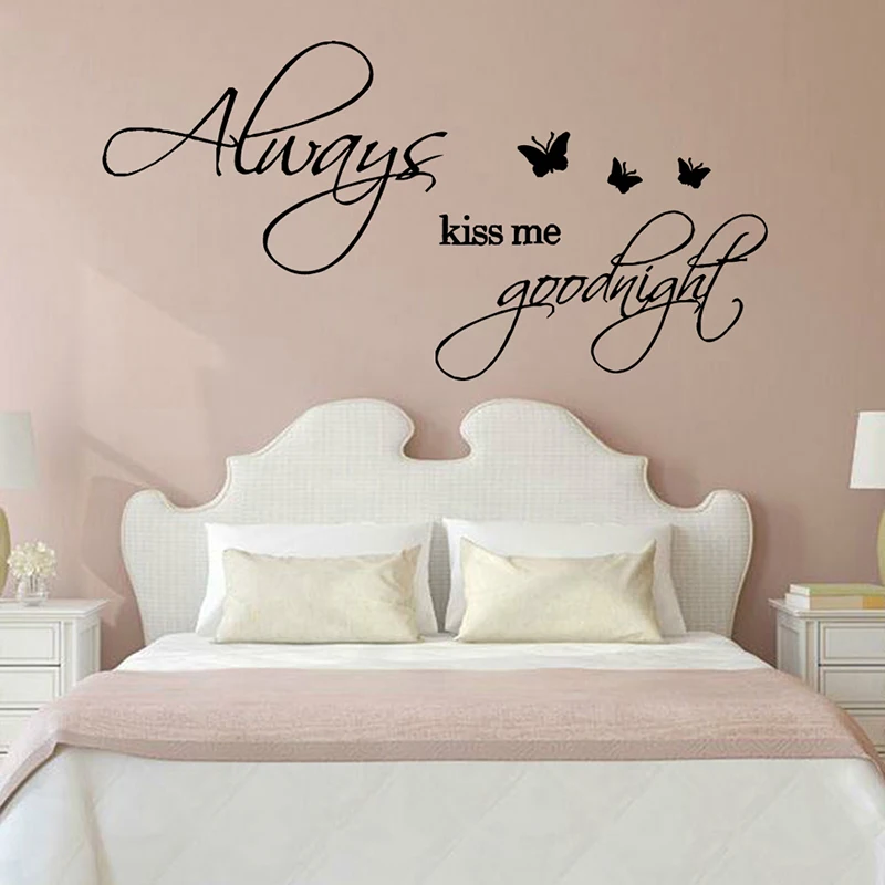 

Always Kiss Me Goodnight wall sticker Vinyl Self Adhesive Wallpaper For living Rooms for bedroom Home 360-003