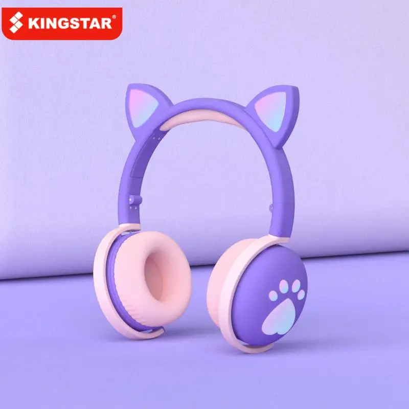 Наушники Детские KINGSTAR с микрофоном беспроводные светящиеся Bluetooth-совместимые 5 0 |