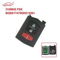 kigoauto flip key fob 3 button 315mhz bgbx1t478ske12501 for mazda 3 5 6 remote key fob control