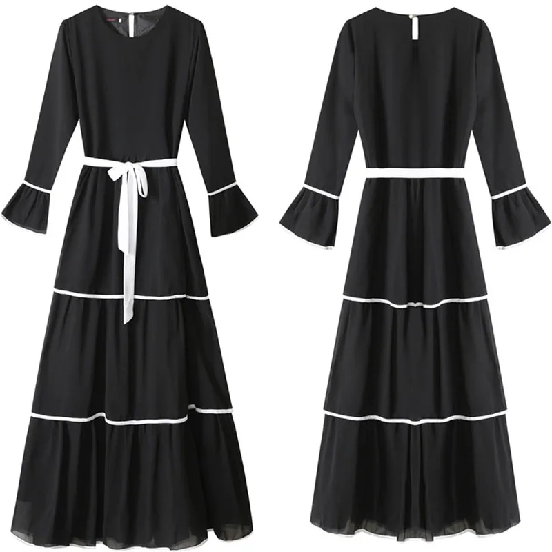 Модное мусульманское платье-хиджаб abaya Дубай платье женские длинные платья
