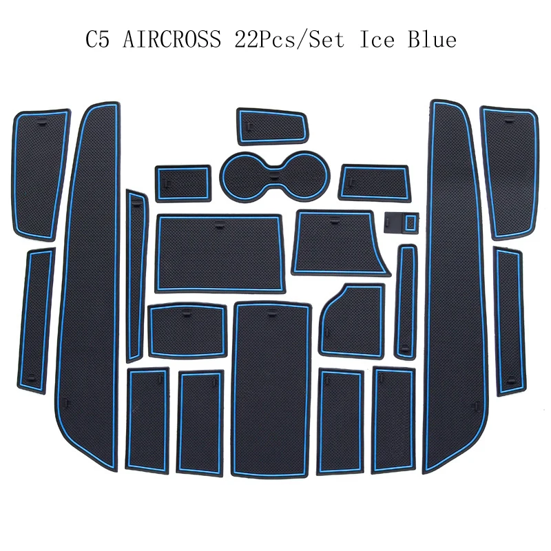 

For Citroen C5 Aircross Accessories Gate Slot Mat Anti-Slip Pad Cup Mat Interior Decoration Styling Rubber Mats
