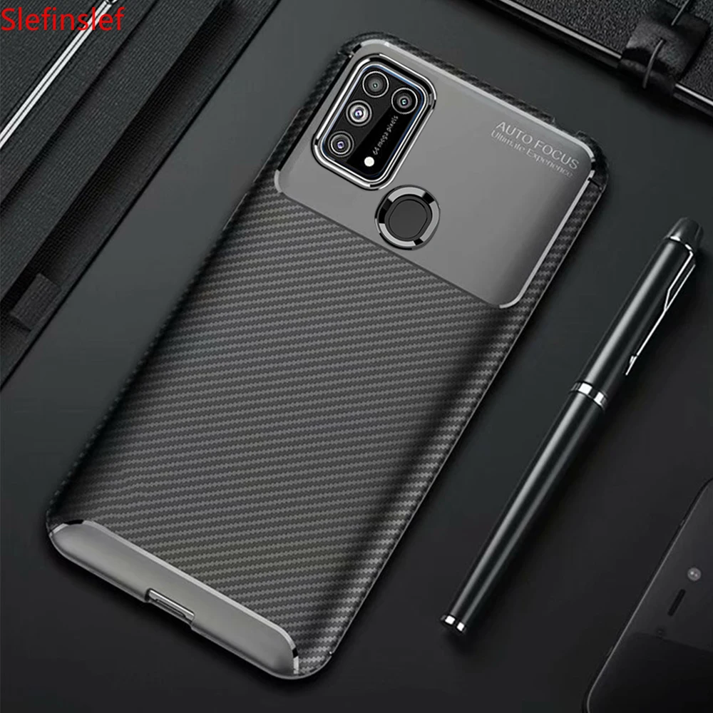 Чехол для Samsung Galaxy M31 M 31 чехол из углеродного волокна M30s 30s телефона с защитой от