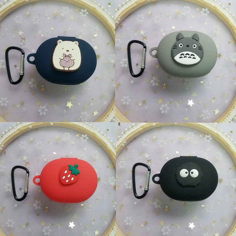 

Cartoon Silicone Earphone Case Protective Bag For Haylou GT7 Bluetooth Wireless Earphone cover With Hook