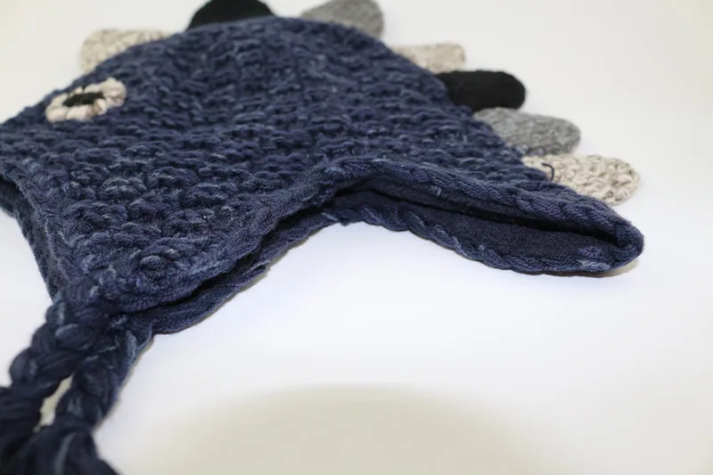 2019 new double cute dinosaur hat boys and girls knitted wool earmuffs children autumn winter | Детская одежда и обувь