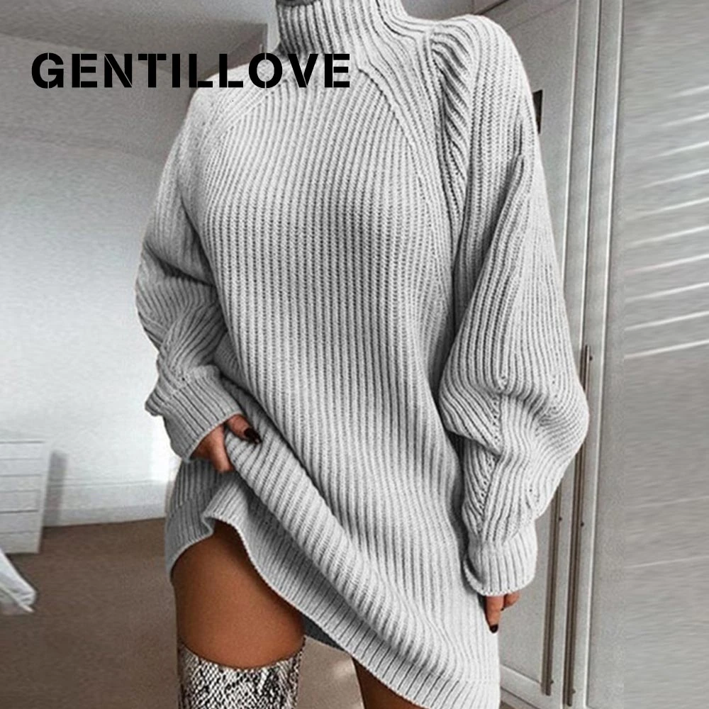 Gentillove женская зимняя теплая водолазка свитер с длинным рукавом винтажное