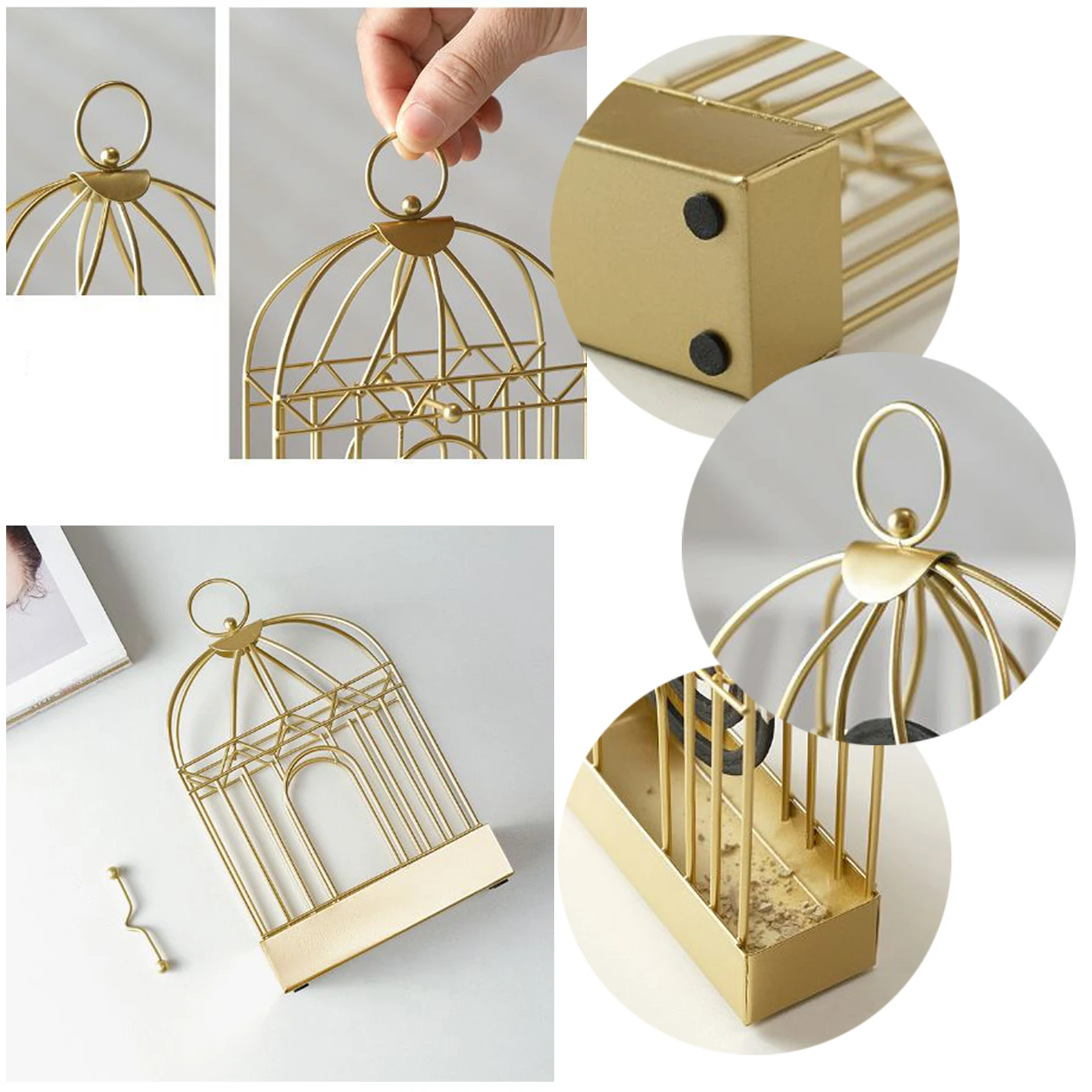 

Creative Mosquito Coil Holder Birdcage Shape Summer Day Nordic Style Iron Mosquito Repellent Incenses Rack Plate Home Decoratio