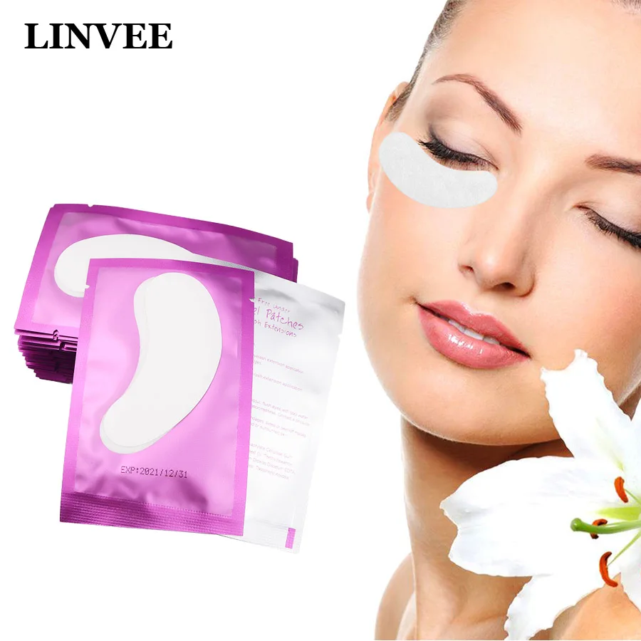 Накладки под глаза 100 пар накладки для наращивания ресниц гидрогели глаз гелевые