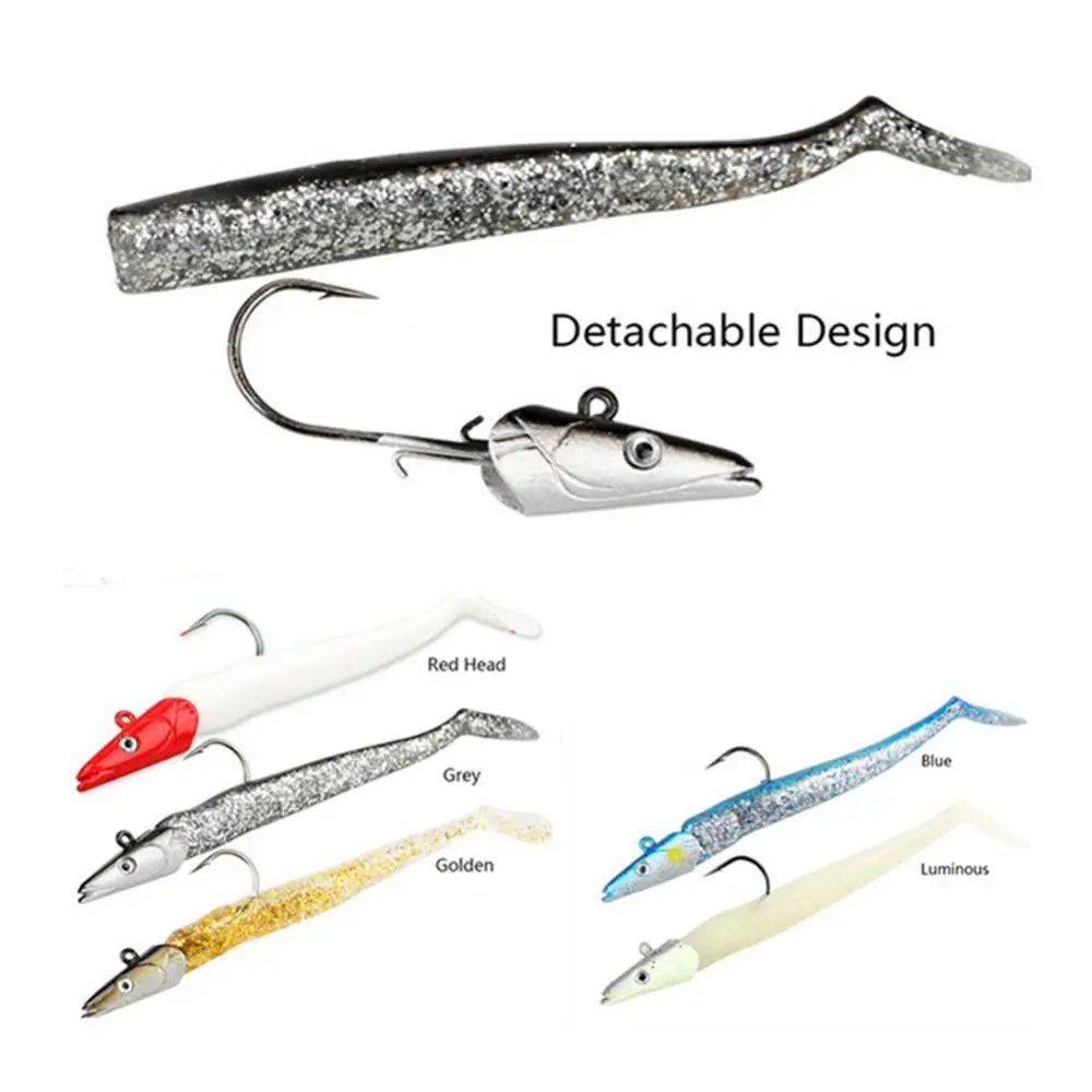 

75% Discounts Hot! 11cm Vivid Soft Fish Head Fishing Lures Bait Sinking Lead Jigging for Ocean