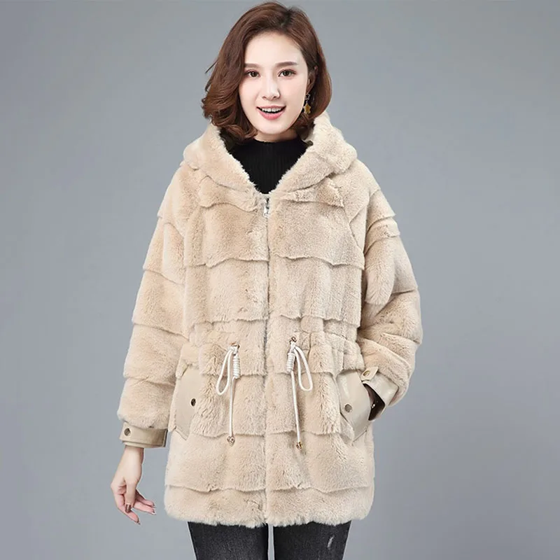 Зимнее женское норки имитация пальто из искусственного меха Новинка 2021