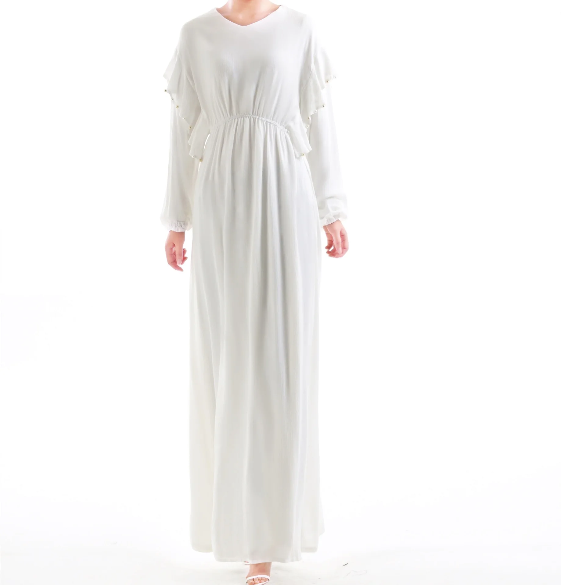 

2021 Summer New Middle East Dubai Muslim Robe Ladies Saudi Arabia Libya Kaftan Long Skirt Beaded Dress Female Gown Abaya